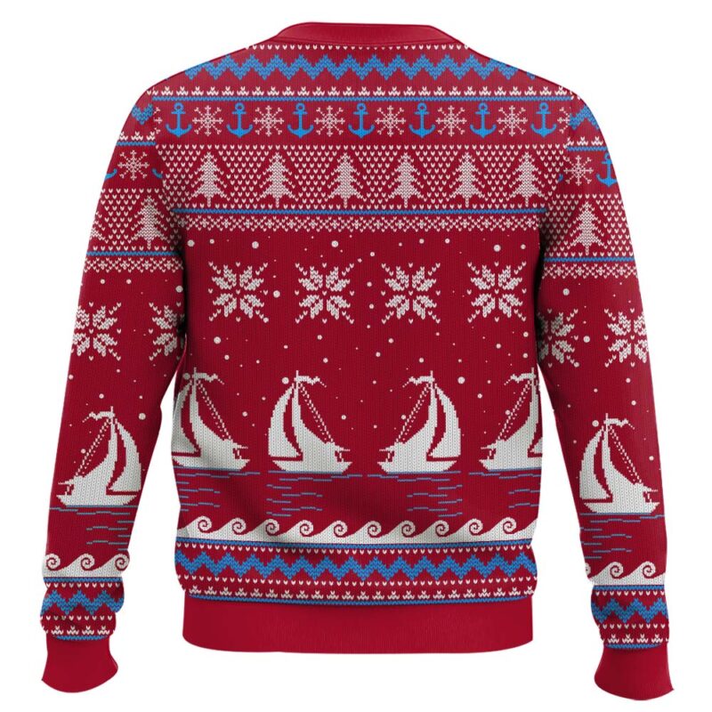 Hooktab Red Boats 'N Hoes Step Brothers Ugly Christmas Sweater Hooktab Red Boats 'N Hoes Step Brothers Ugly Christmas Sweater