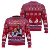 Hooktab Red Boats 'N Hoes Step Brothers Ugly Christmas Sweater