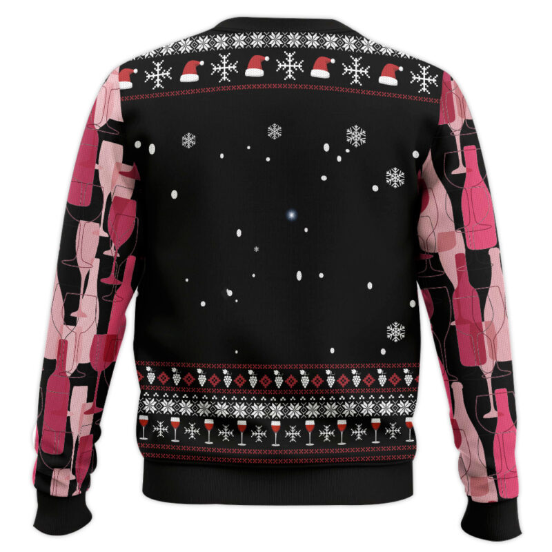 Hooktab Red Christmas Wine Ugly Christmas Sweater Hooktab Red Christmas Wine Ugly Christmas Sweater