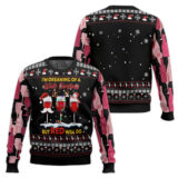 Hooktab Red Christmas Wine Ugly Christmas Sweater