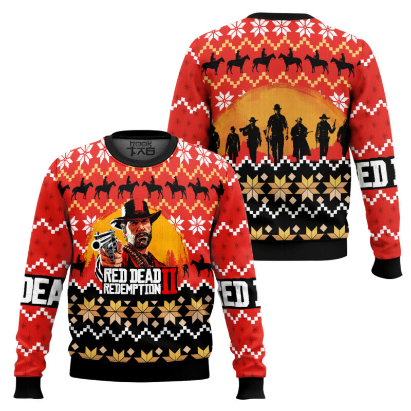 Hooktab Red Dead Redemption Ugly Christmas Sweater Hooktab Red Dead Redemption Ugly Christmas Sweater