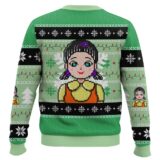 Hooktab Red & Green Light Squid Game Ugly Christmas Sweater