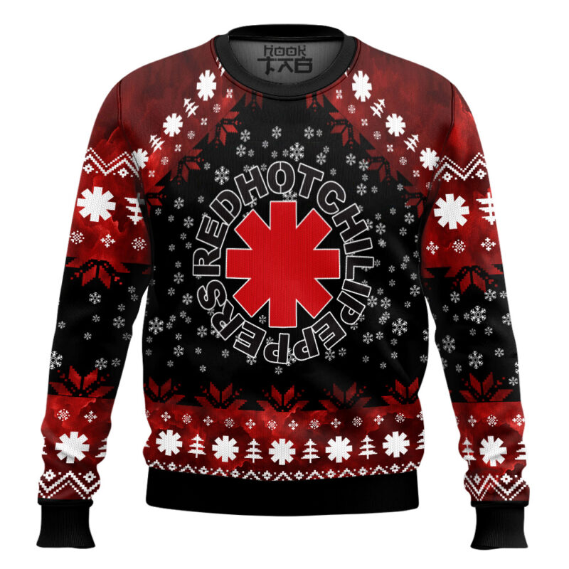 Hooktab Red Hot Chili Peppers Ugly Christmas Sweater