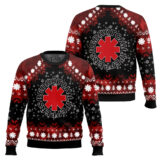 Hooktab Red Hot Chili Peppers Ugly Christmas Sweater