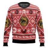 Hooktab Red Power Rangers Mighty Morphin Ugly Christmas Sweater