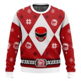 Hooktab Red Power Rangers Ugly Christmas Sweater