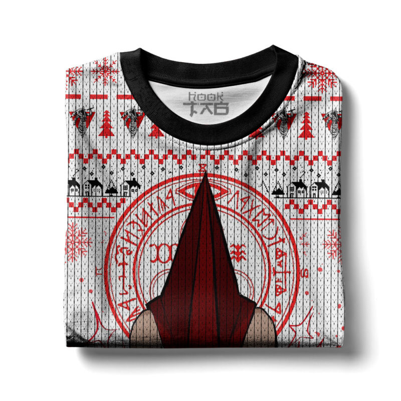 Hooktab Red Pyramid Thing Silent Hill Ugly Christmas Sweater Hooktab Red Pyramid Thing Silent Hill Ugly Christmas Sweater