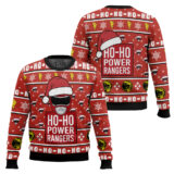 Hooktab Red Ranger Ho-ho Power Rangers Ugly Christmas Sweater