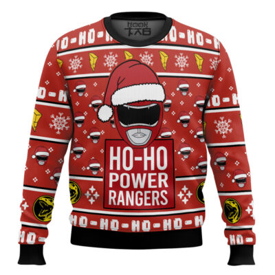 Hooktab Red Ranger Ho-ho Power Rangers Ugly Christmas Sweater