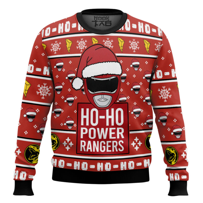 Hooktab Red Ranger Ho-ho Power Rangers Ugly Christmas Sweater