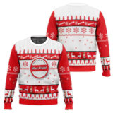 Hooktab Red Stripe Beer Ugly Christmas Sweater