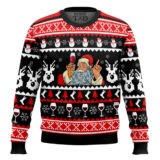 Hooktab Red Wine Santa Ugly Christmas Sweater