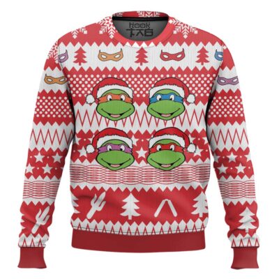 Hooktab Red Xmas Teenage Mutant Ninja Turtles Ugly Christmas Sweater