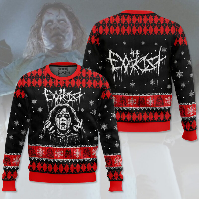 Hooktab Regan Macneil The Exorcist Ugly Christmas Sweater Hooktab Regan Macneil The Exorcist Ugly Christmas Sweater