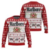 Hooktab Reindeer Racing Marlboro Ugly Christmas Sweater