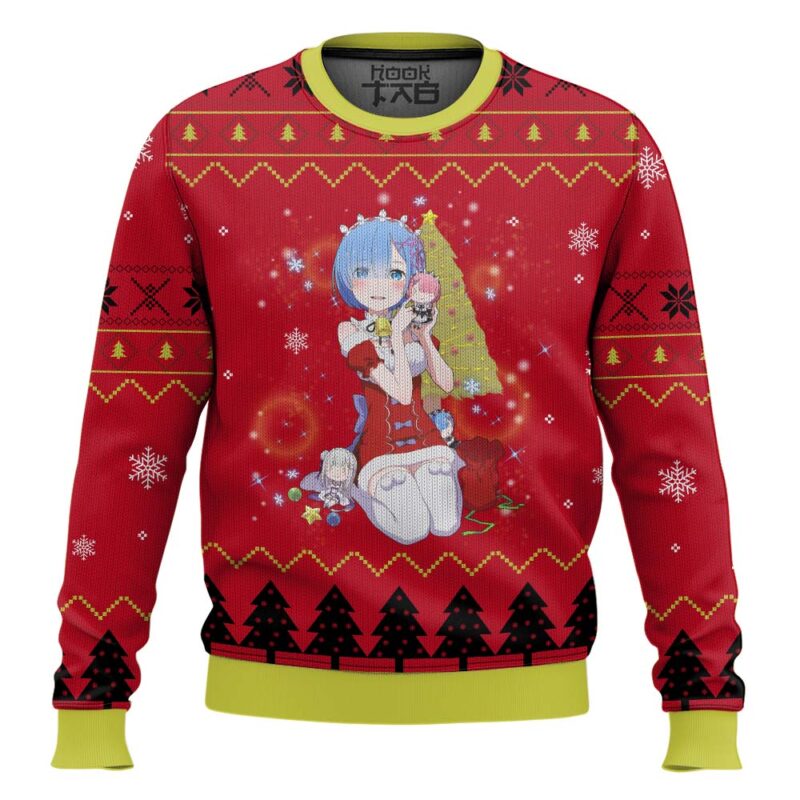 Hooktab Rem Re:Zero Ugly Christmas Sweater