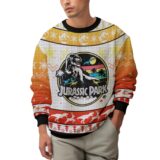 Hooktab Retro T-rex Jurassic Park Ugly Christmas Sweater