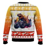 Hooktab Retro T-rex Jurassic Park Ugly Christmas Sweater