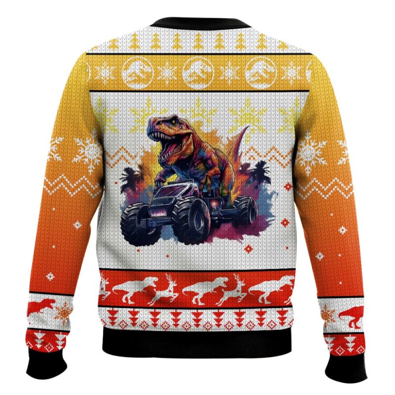 Hooktab Retro T-rex Jurassic Park Ugly Christmas Sweater Hooktab Retro T-rex Jurassic Park Ugly Christmas Sweater
