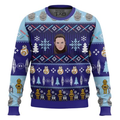 Hooktab Rey Jedi Star Wars Ugly Christmas Sweater