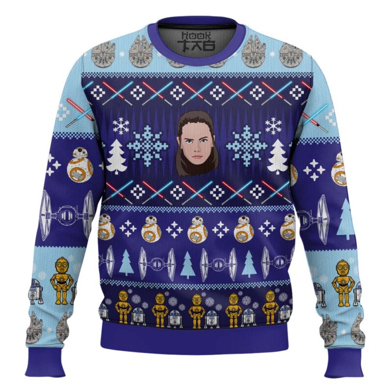 Hooktab Rey Jedi Star Wars Ugly Christmas Sweater