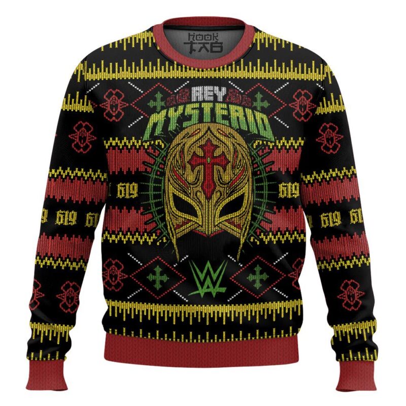 Hooktab Rey Mysterio WWE Ugly Christmas Sweater