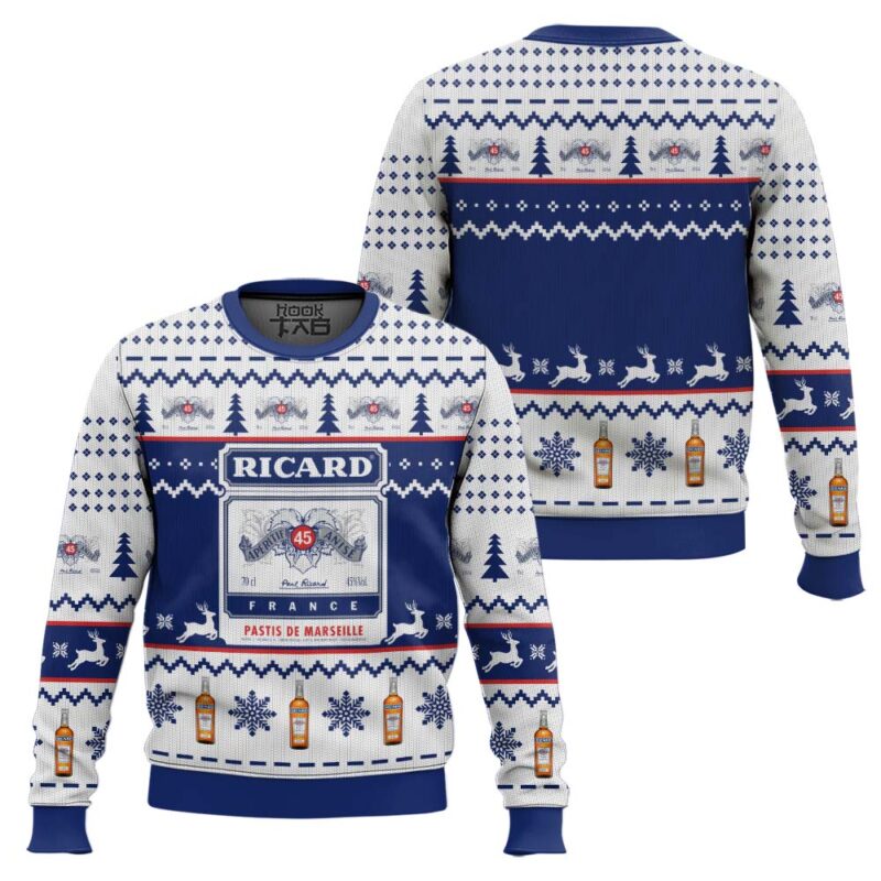 Hooktab Ricard Pastis De Marseille Ugly Christmas Sweater Hooktab Ricard Pastis De Marseille Ugly Christmas Sweater