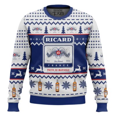 Hooktab Ricard Pastis De Marseille Ugly Christmas Sweater