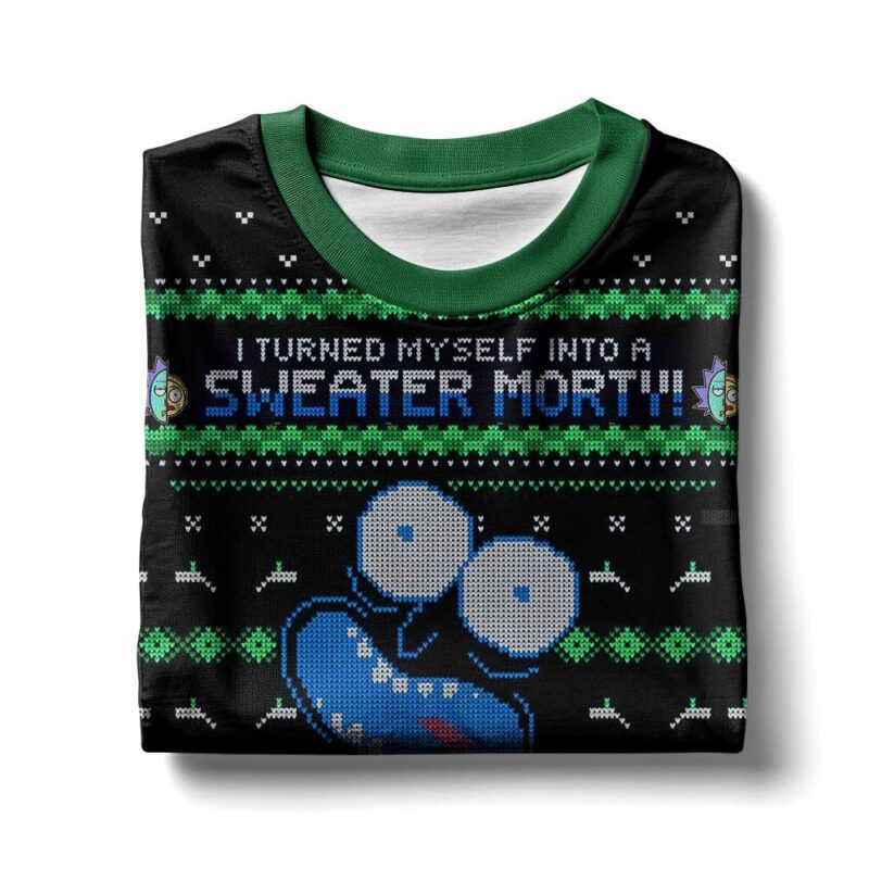 Hooktab Rick And Morty I Turned Myself Into A Sweater Morty Ugly Christmas Sweater Hooktab Rick And Morty I Turned Myself Into A Sweater Morty Ugly Christmas Sweater