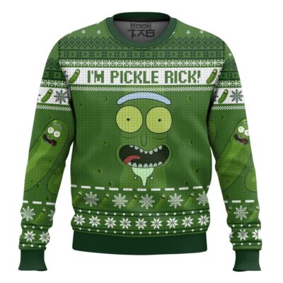 Hooktab Rick And Morty I'm Pickle Rick Ugly Christmas Sweater