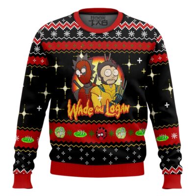 Hooktab Rick And Morty In Deadpool Multiverse Ugly Christmas Sweater