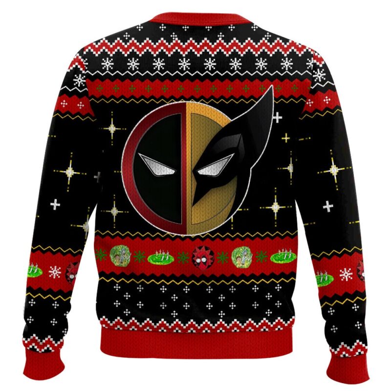 Hooktab Rick And Morty In Deadpool Multiverse Ugly Christmas Sweater Hooktab Rick And Morty In Deadpool Multiverse Ugly Christmas Sweater