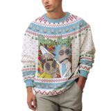 Hooktab Rick And Morty In Mushroom Tripping Ugly Christmas Sweater