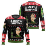 Hooktab Rick And Morty Jerry Christmas Ugly Christmas Sweater