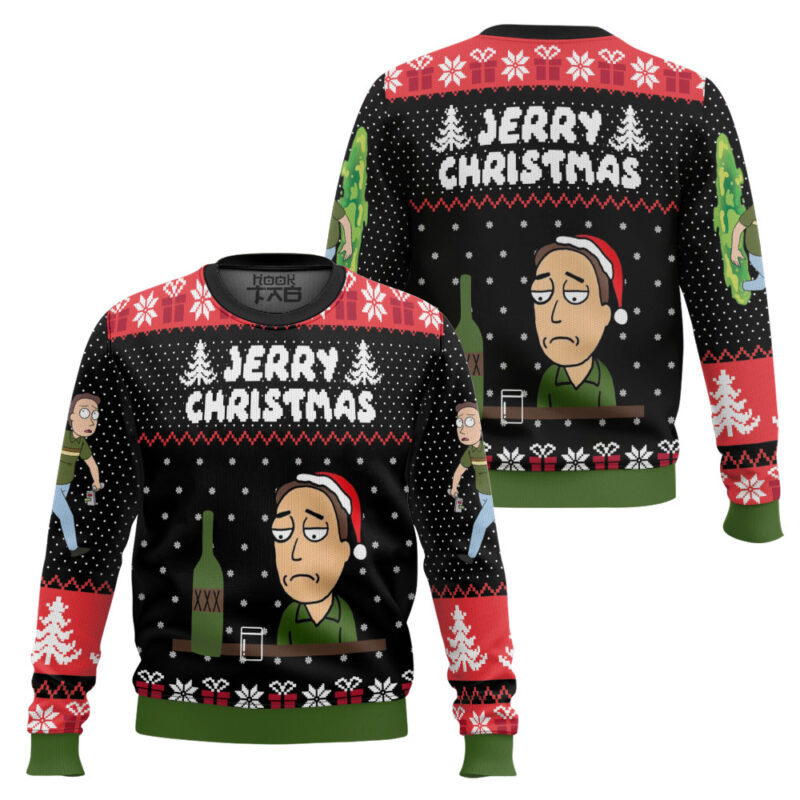 Hooktab Rick And Morty Jerry Christmas Ugly Christmas Sweater Hooktab Rick And Morty Jerry Christmas Ugly Christmas Sweater
