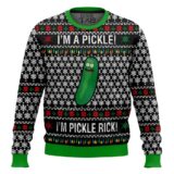 Hooktab Rick And Morty Pickle Rick Ugly Christmas Sweater