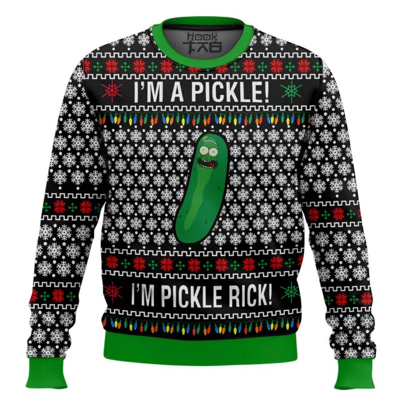 Hooktab Rick And Morty Pickle Rick Ugly Christmas Sweater Hooktab Rick And Morty Pickle Rick Ugly Christmas Sweater