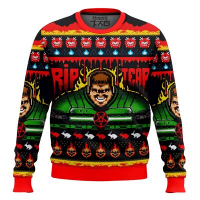 Hooktab Rip And Tear Doom Ugly Christmas Sweater