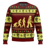 Hooktab Robot Evolution Sheldon Cooper The Big Bang Theory Ugly Christmas Sweater