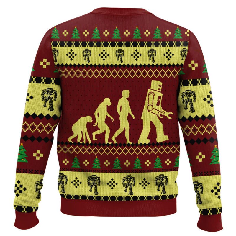 Hooktab Robot Evolution Sheldon Cooper The Big Bang Theory Ugly Christmas Sweater Hooktab Robot Evolution Sheldon Cooper The Big Bang Theory Ugly Christmas Sweater