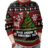 Hooktab Rock Around The Xmas Tree WWE Ugly Christmas Sweater