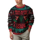 Hooktab Rocking Around The Upside Down Stranger Things Ugly Christmas Sweater