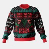 Hooktab Rocking Around The Upside Down Stranger Things Ugly Christmas Sweater