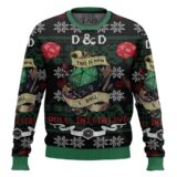 Hooktab Roll Initiative Dungeons & Dragons Ugly Christmas Sweater