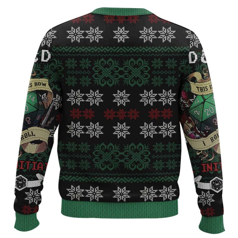 Hooktab Roll Initiative Dungeons & Dragons Ugly Christmas Sweater Hooktab Roll Initiative Dungeons & Dragons Ugly Christmas Sweater