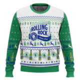 Hooktab Rolling Rock Beer Ugly Christmas Sweater