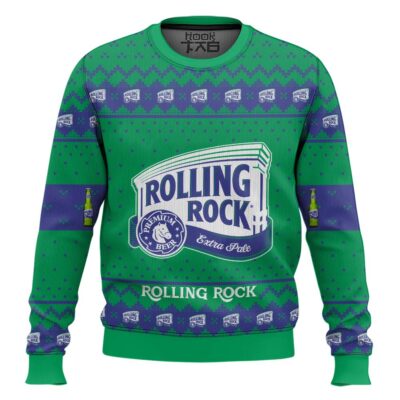 Hooktab Rolling Rock Extra Pale Ugly Christmas Sweater