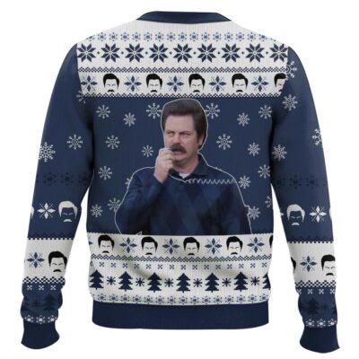 Hooktab Ron Swanson Do Not Approach Me Parks And Recreation Ugly Christmas Sweater