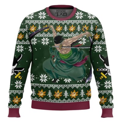 Hooktab Roronoa Zoro One Piece Ugly Christmas Sweater