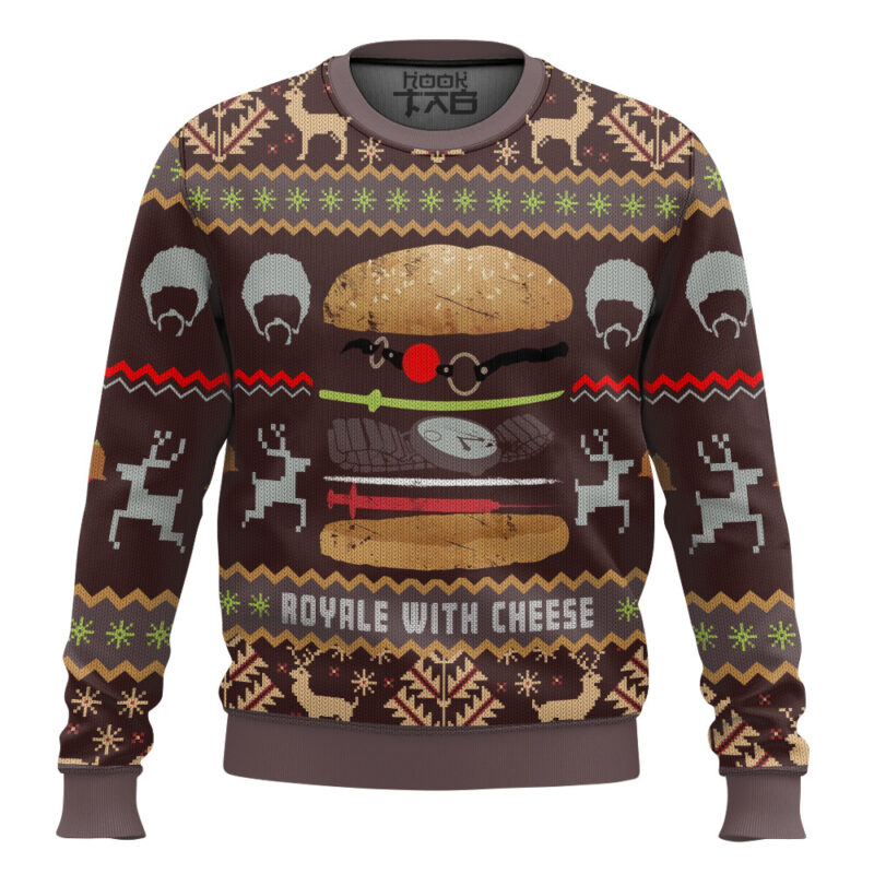 Hooktab Royale With Cheese Pulp Fiction Ugly Christmas Sweater